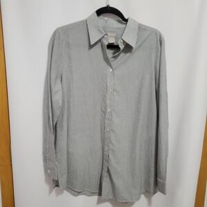 Chico's Black/White Striped Button-down L/S Shirt. Size 1